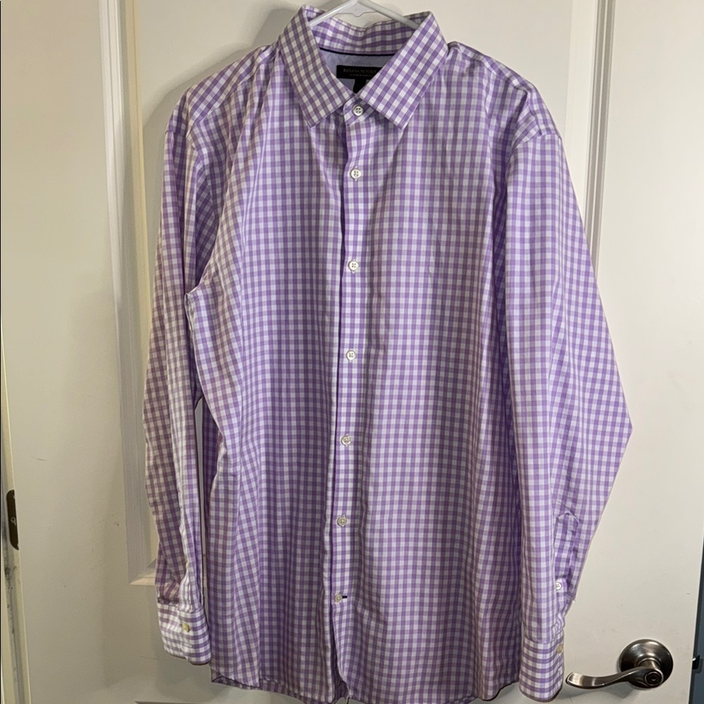 Banana Republic Lavender Checkered Men's Shirt